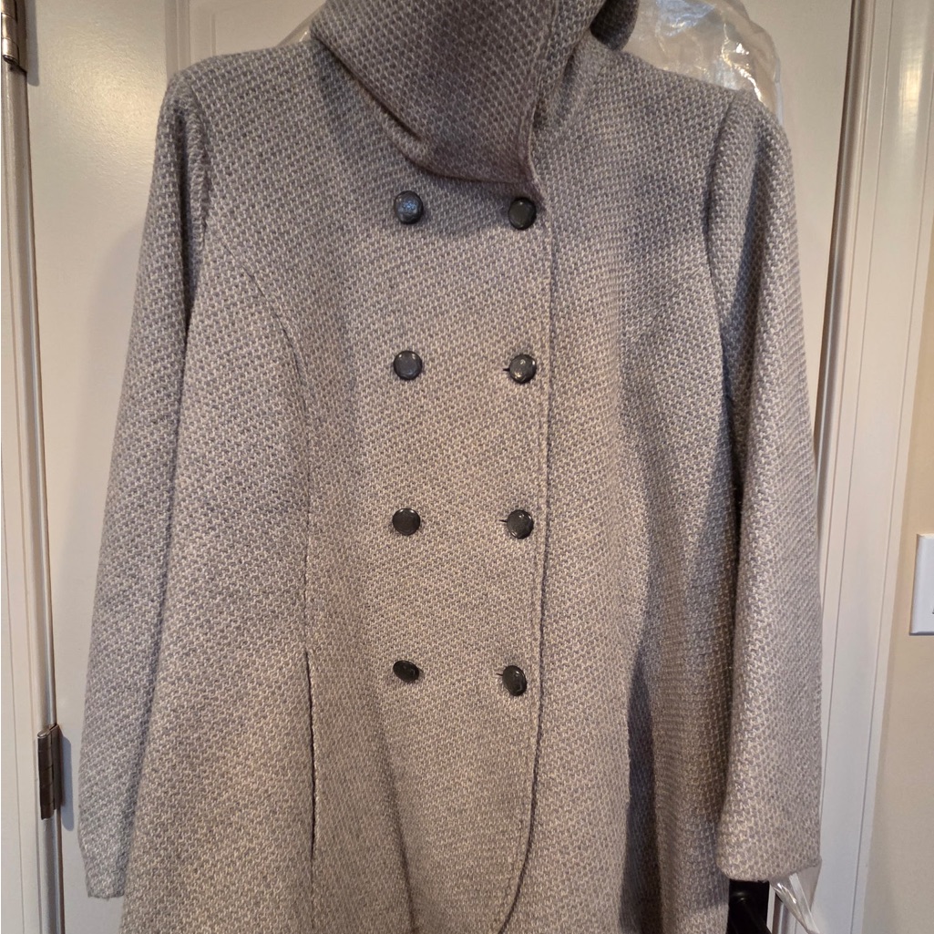 Gray Double-Breasted Women's Sweater